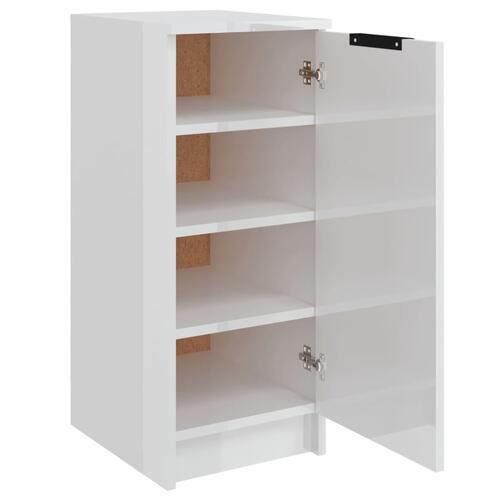 Skoskab 30x35x70 cm konstrueret træ hvid højglans