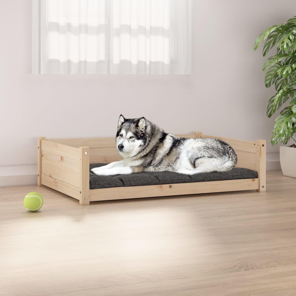 Hundeseng 105,5x75,5x28 cm massivt fyrretræ