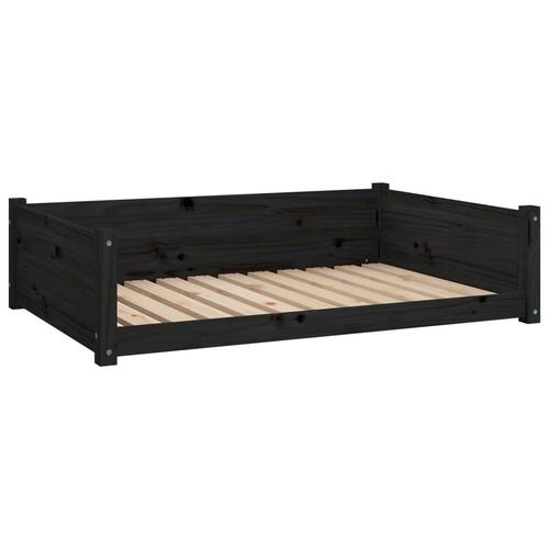Hundeseng 105,5x75,5x28 cm massivt fyrretræ sort