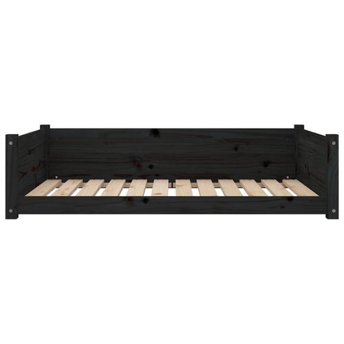 Hundeseng 105,5x75,5x28 cm massivt fyrretræ sort