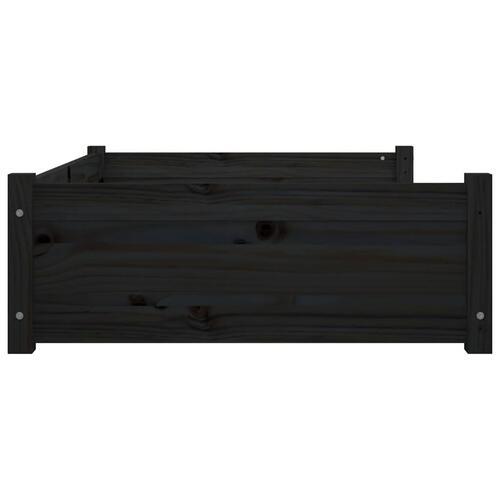 Hundeseng 105,5x75,5x28 cm massivt fyrretræ sort