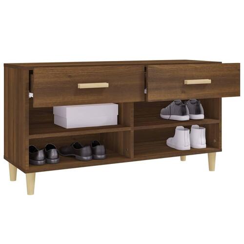 Skoreol 102x35x55 cm konstrueret træ brun egetræsfarve