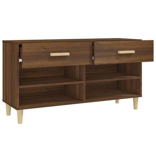 Skoreol 102x35x55 cm konstrueret træ brun egetræsfarve