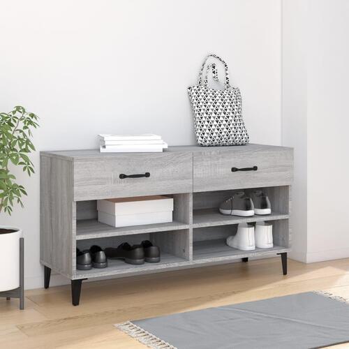 Skoreol 102x35x55 cm konstrueret træ grå sonoma-eg