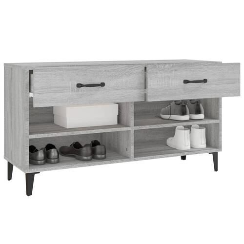 Skoreol 102x35x55 cm konstrueret træ grå sonoma-eg
