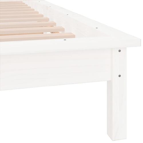 Sengeramme med LED-lys 75x190 cm Small Single massivt træ hvid