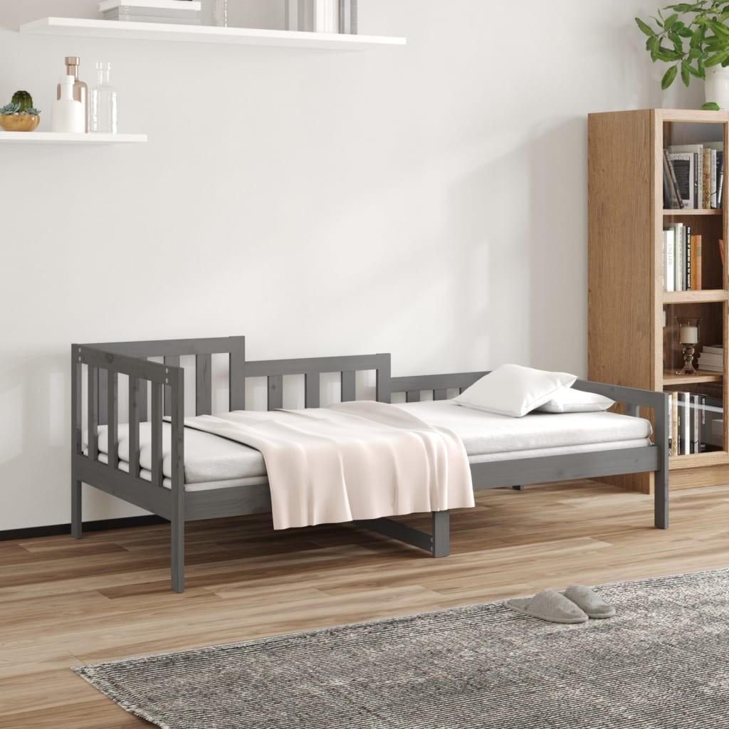 Daybed 90x200 cm massivt fyrretræ grå