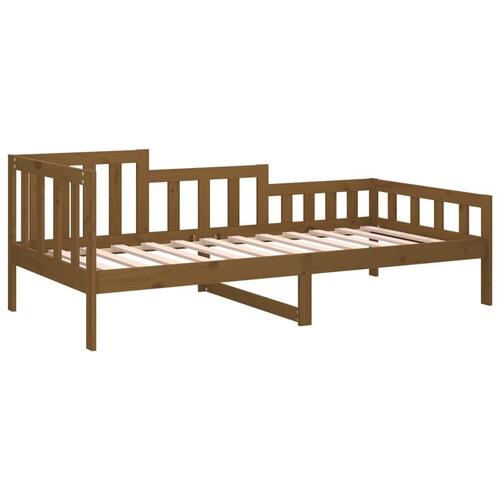 Daybed 90x200 cm massivt fyrretræ gyldenbrun