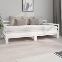 Daybed med udtræk 2x(90x200) cm massivt fyrretræ hvid