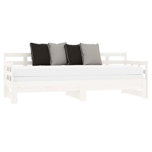 Daybed med udtræk 2x(80x200) cm massivt fyrretræ hvid