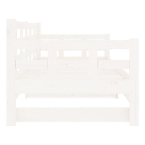 Daybed med udtræk 2x(90x190) cm massivt fyrretræ hvid