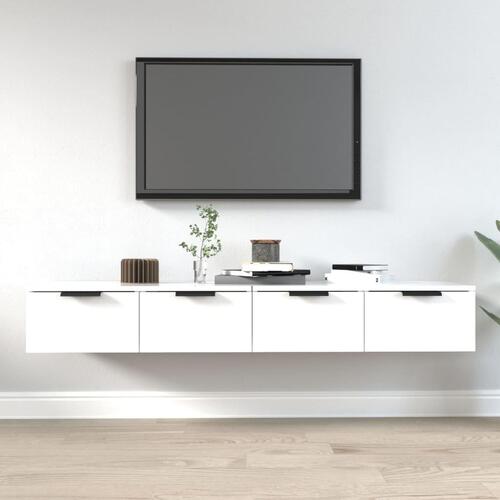 Vægskabe 2 stk. 68x30x20 cm konstrueret træ hvid