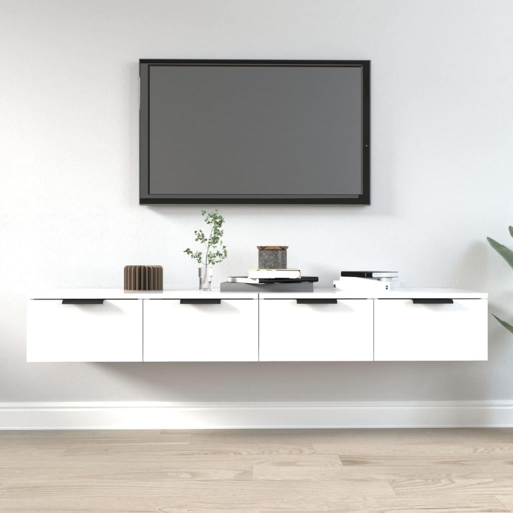 Vægskabe 2 stk. 68x30x20 cm konstrueret træ hvid