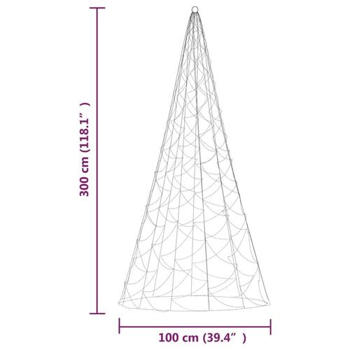Juletræ til flagstang 500 LED'er 300 cm varmt hvidt lys
