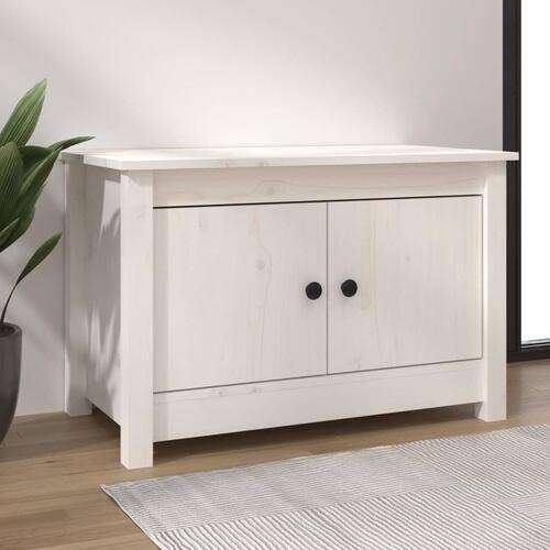 Skoskab 70x38x45,5 cm massivt fyrretræ hvid