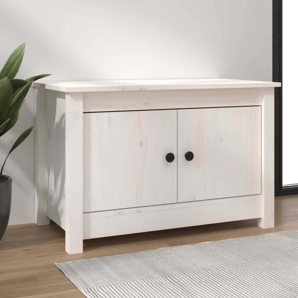Skoskab 70x38x45,5 cm massivt fyrretræ hvid
