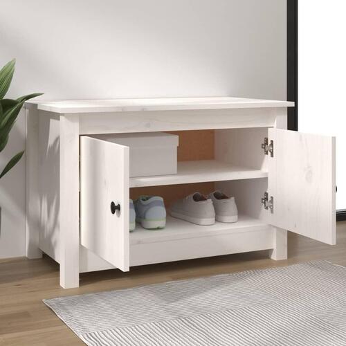 Skoskab 70x38x45,5 cm massivt fyrretræ hvid