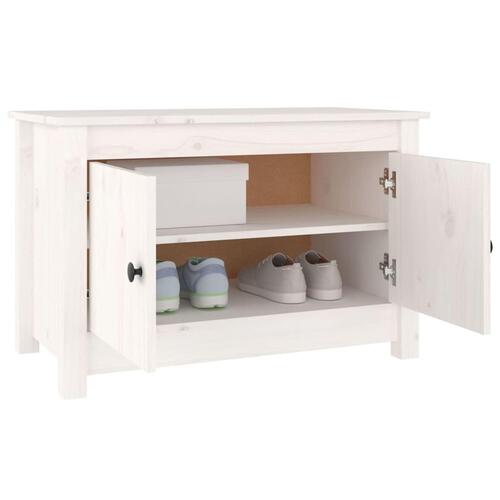 Skoskab 70x38x45,5 cm massivt fyrretræ hvid