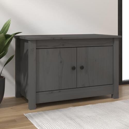 Skobænk 70x38x45,5 cm massivt fyrretræ grå