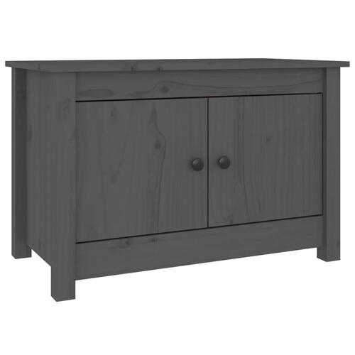 Skobænk 70x38x45,5 cm massivt fyrretræ grå