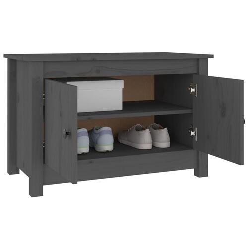 Skobænk 70x38x45,5 cm massivt fyrretræ grå