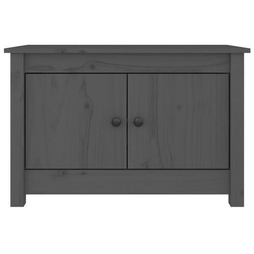Skobænk 70x38x45,5 cm massivt fyrretræ grå