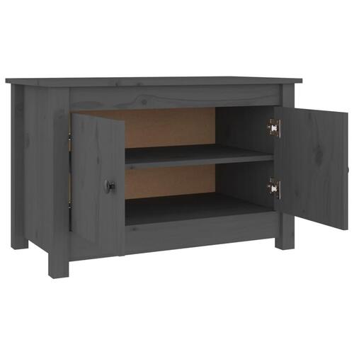 Skobænk 70x38x45,5 cm massivt fyrretræ grå
