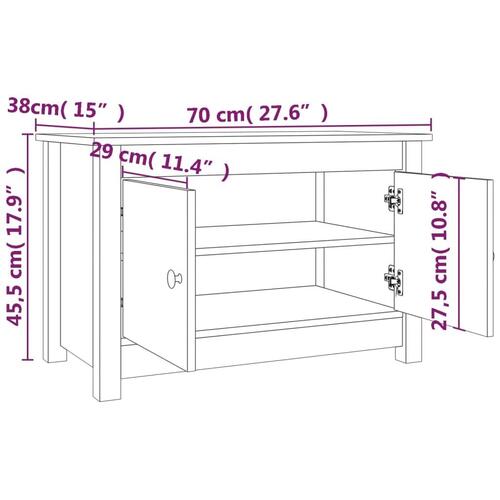 Skobænk 70x38x45,5 cm massivt fyrretræ grå