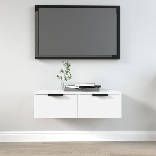 Vægskab 68x30x20 cm konstrueret træ hvid