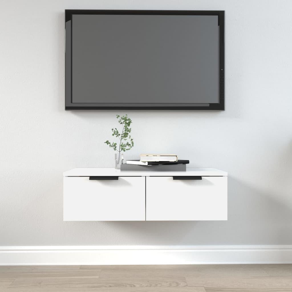 Vægskab 68x30x20 cm konstrueret træ hvid