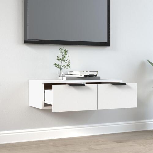 Vægskab 68x30x20 cm konstrueret træ hvid