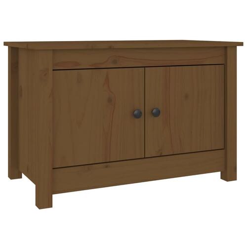 Skobænk 70x38x45,5 cm massivt fyrretræ gyldenbrun