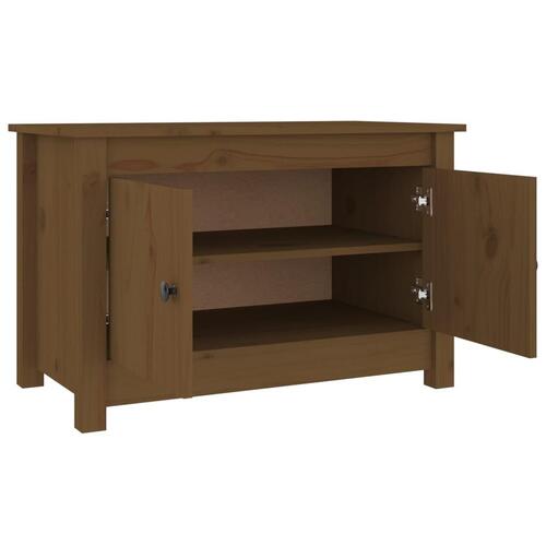 Skobænk 70x38x45,5 cm massivt fyrretræ gyldenbrun