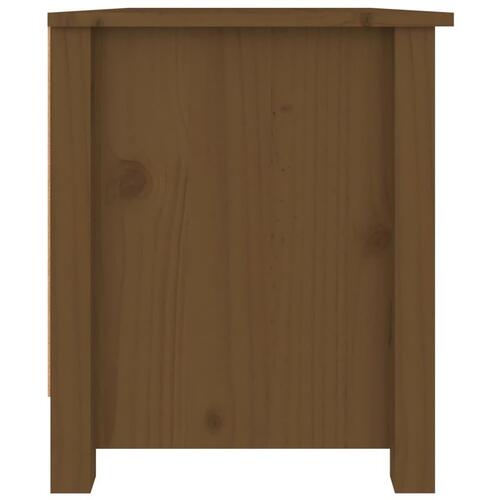 Skobænk 70x38x45,5 cm massivt fyrretræ gyldenbrun