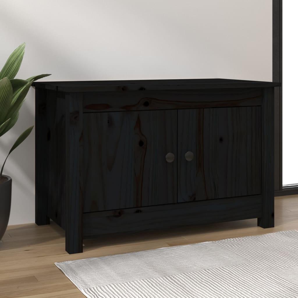 Skobænk 70x38x45,5 cm massivt fyrretræ sort