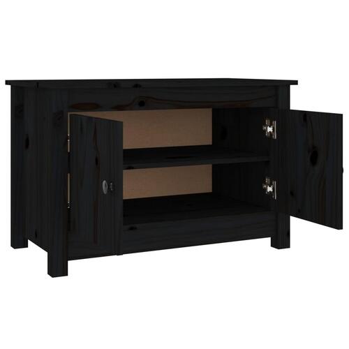 Skobænk 70x38x45,5 cm massivt fyrretræ sort