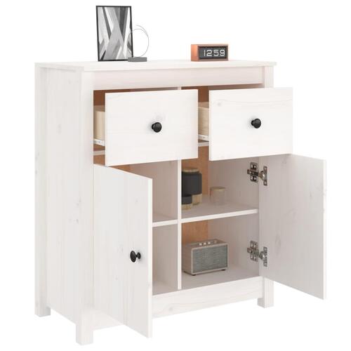 Skænk 70x35x80 cm massivt fyrretræ hvid