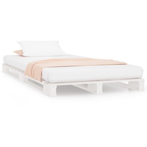 Palleseng 75×190 cm Small Single i massivt fyrretræ - hvid