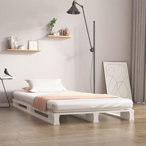 Palleseng 100x200 cm massivt fyrretræ hvid