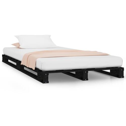 Palleseng 100x200 cm massivt fyrretræ sort