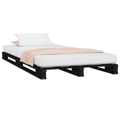 Palleseng 100x200 cm massivt fyrretræ sort