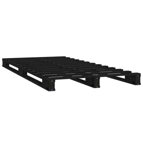 Palleseng 100x200 cm massivt fyrretræ sort