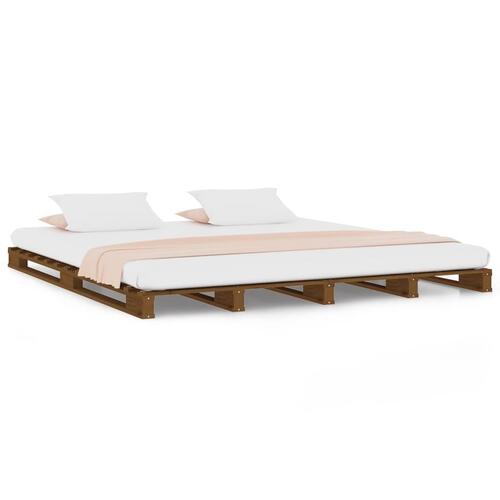 Palleseng 120x200 cm massivt fyrretræ gyldenbrun