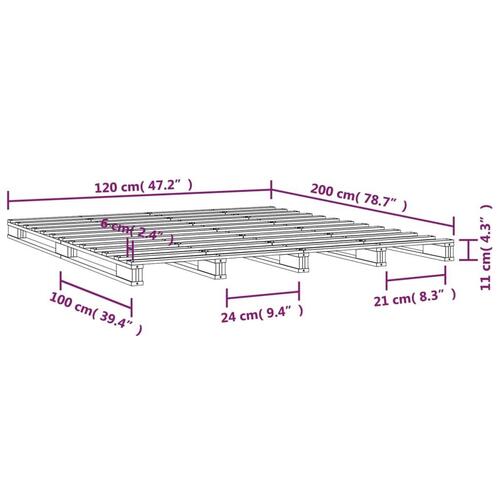 Palleseng 120x200 cm massivt fyrretræ gyldenbrun