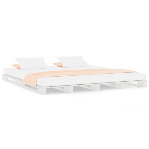 Palleseng 150x200 cm kingsize massivt fyrretræ hvid