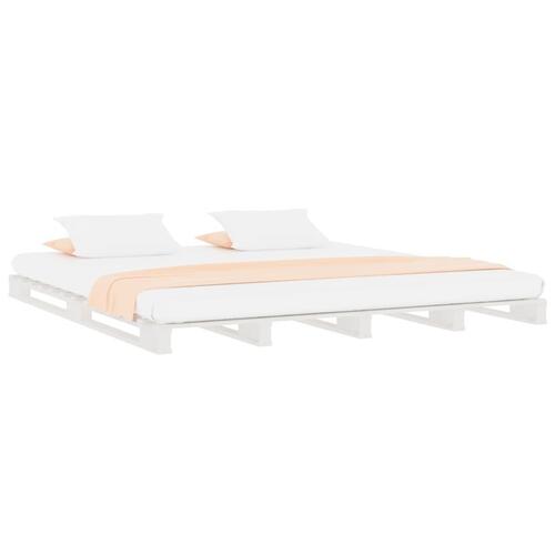 Palleseng 150x200 cm kingsize massivt fyrretræ hvid