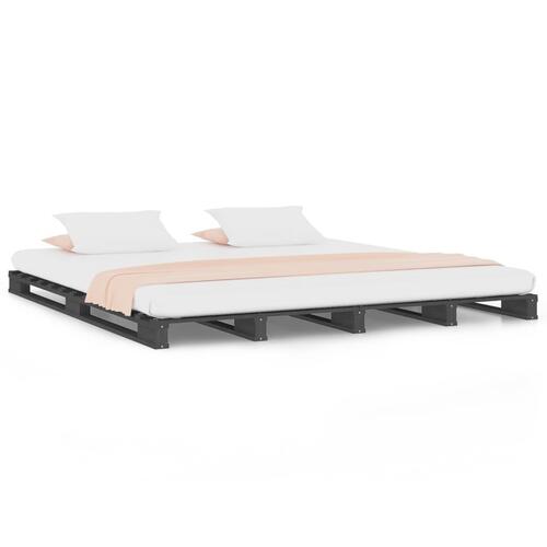 Palleseng 150x200 cm kingsize massivt fyrretræ grå