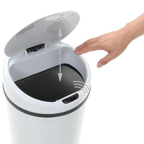 Skraldespand med sensor 42 l hvid