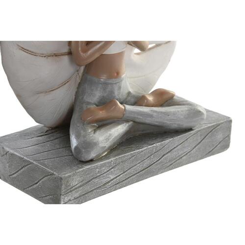 Dekorativ figur 16 x 7,5 x 21 cm Grå Hvid Yoga (2 enheder)