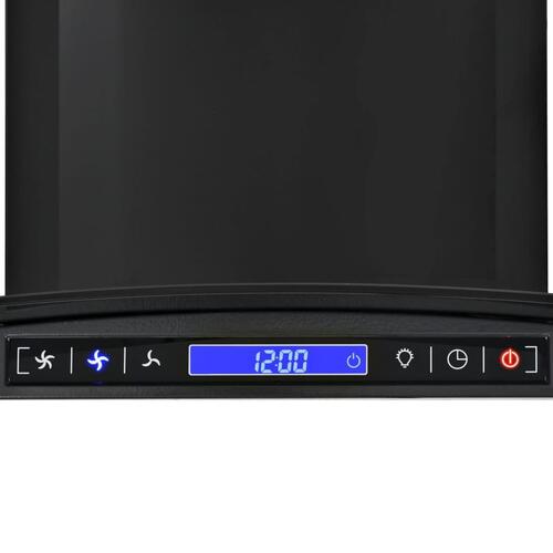 Vægmonteret emhætte rustfrit stål 756 m³/t. 90 cm sort